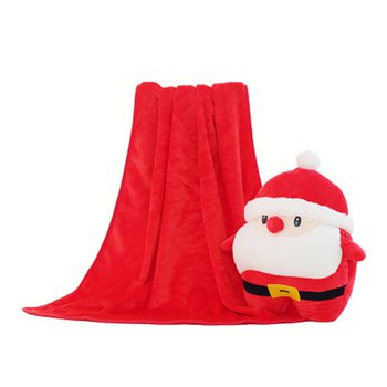 聖誕老人造型拉鍊式毛毯-聖誕節禮品-滌綸200g	_0